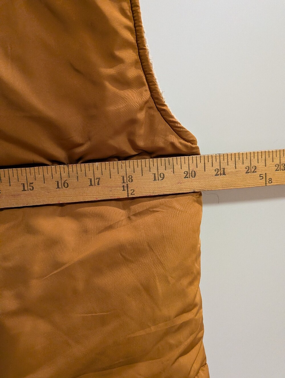 Women’s Hooded Puffer Vest - Mustard - Picture 6 of 7